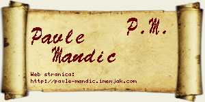 Pavle Mandić vizit kartica